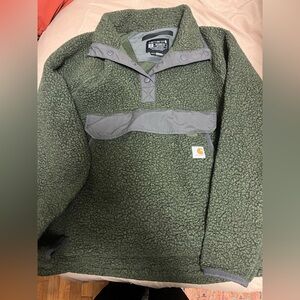 Carhartt olive green Sherpa 1/4 button up